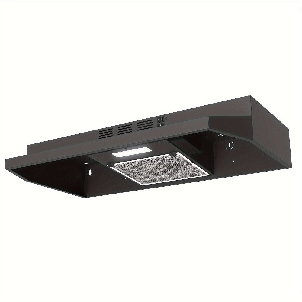 Range Hood 30 Inch Under Cabinet | Ducted & Ductless Convertible Kitchen Vent Hood with LED Light & 2-Speed Exhaust Fan, Stainless Steel ¨C Black, White & Silver, Easy Install