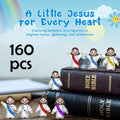 Religious Party Decoration Set 160pcs, Jesus Loves You Banner Mini Statues Easter Eggs Fillers, Christian Party Supplies Gift for Her Him, Holiday Home Decor Bulk Pack Mixed Colors Random Patterns