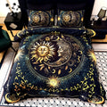 Sun Moon Planet Duvet Cover Set 3pcs Colorful Celestial Print Soft Breathable Bedding with Pillowcases Twin Full Queen King