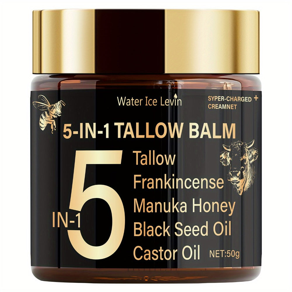 Beef Tallow Moisturizing Cream with Honey & Castor Oil - Deep Hydration Face & Body Cream - Lightweight Skin Nourishing Lotion for Dry Skin - Triple Nourishment Complexion Improving Moisturizer