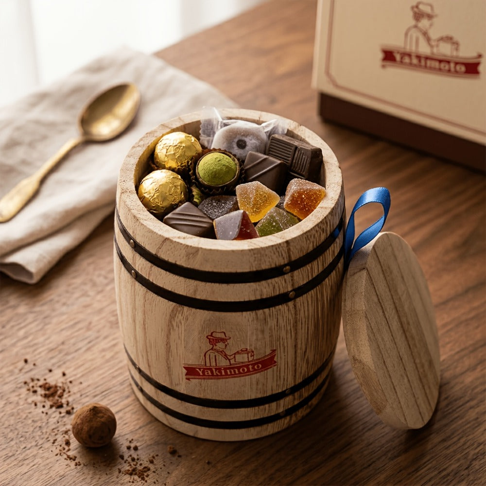 Wooden Barrel Storage Jar with Lid ¨C Rustic Mini Desktop Organizer for Coffee Beans, Sugar, Candy, Keys, Coins & Jewelry | Vintage Handcrafted Trinket Box | Retro Home Office Decor Gift