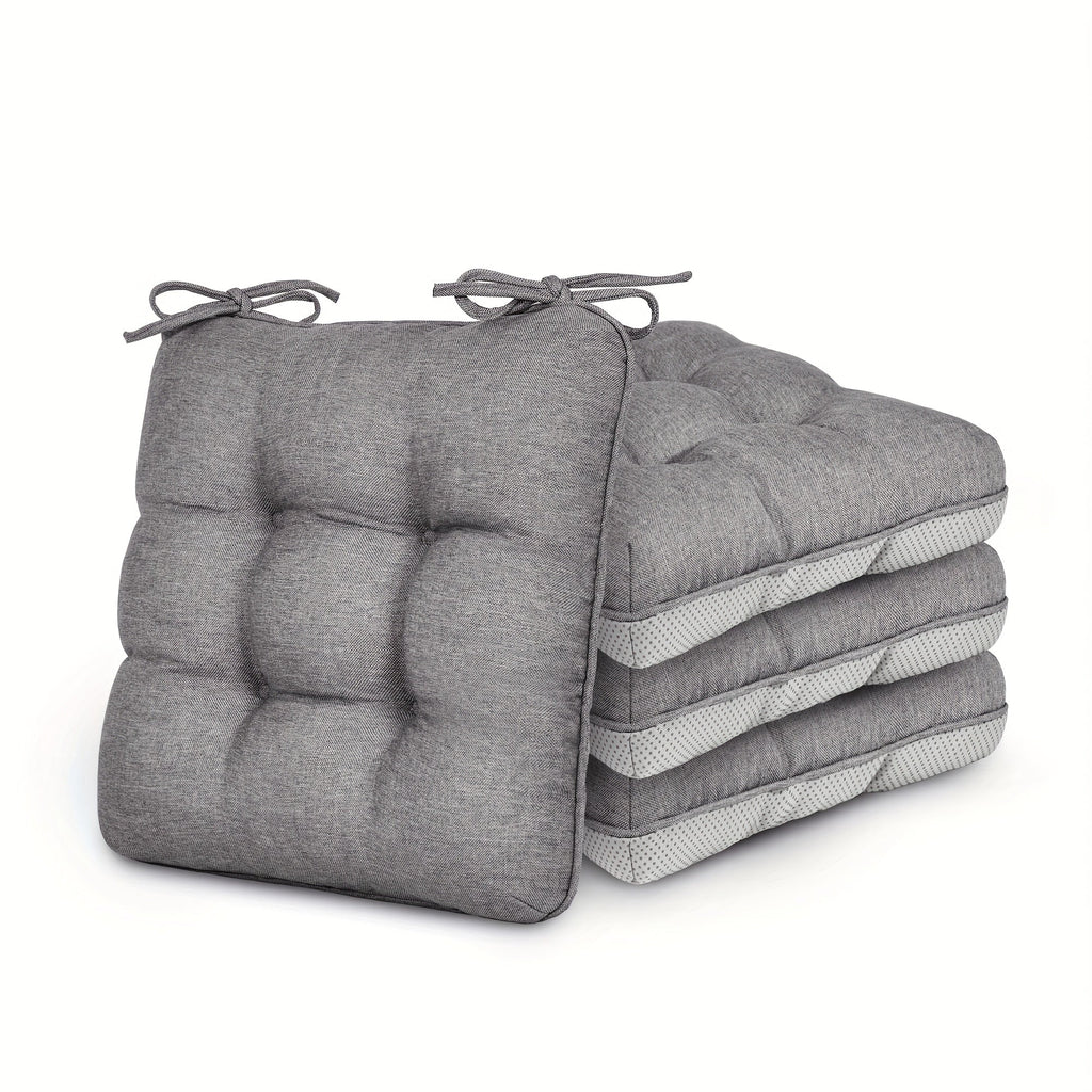 Memory Foam Chair Cushions 4/8 Pack, Non-Slip Seat Pads for Dining Chairs, Kitchen, Office & Patio ¨C Indoor Outdoor Chair Pads M/L Size