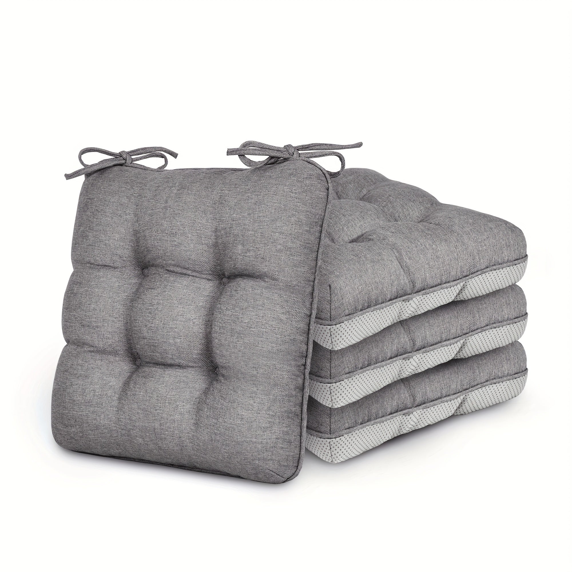 Memory Foam Chair Cushions 4/8 Pack, Non-Slip Seat Pads for Dining Chairs, Kitchen, Office & Patio ¨C Indoor Outdoor Chair Pads M/L Size