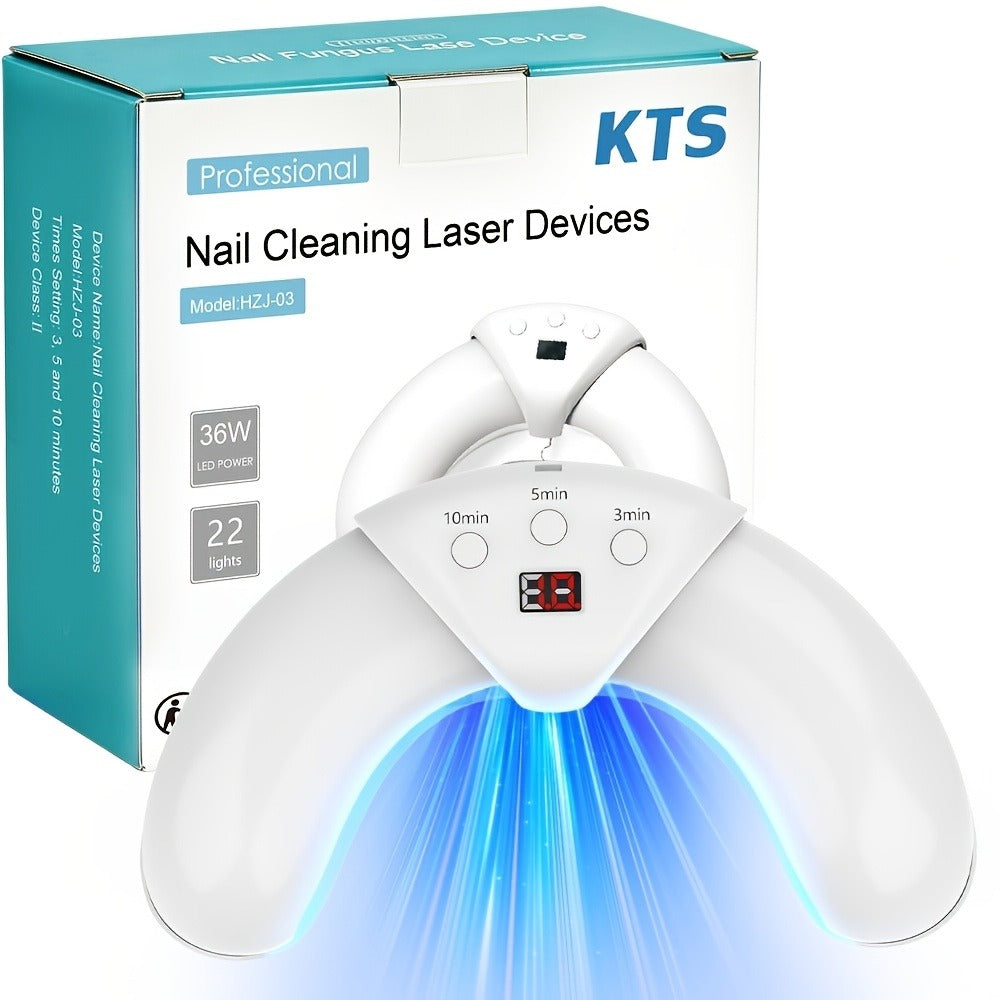 Nail Fungus Laser Treatment Device FDA Cleared - Blue Light 470nm & Infrared 910nm, 3/5/10 Min Timer, Toenail Fingernail Onychomycosis Cleaner Therapy Tool