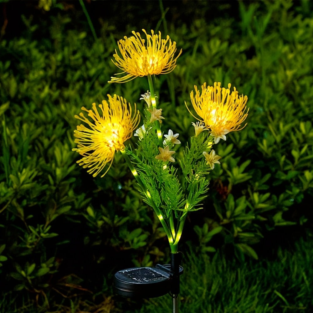 Solar Powered Flower Garden Lights 2-Pack ¨C 3-Head Outdoor Lawn Simulation Shore Flower Stake Lights for Courtyard, Garden, Pathway & Landscape Decoration