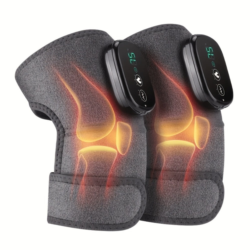 Knee Massager with Heat and Vibration ¨C 3-in-1 Wireless Joint Massager for Knees, Shoulders & Elbows | Heating Pad & Vibrating Therapy for Pain Relief and Recovery