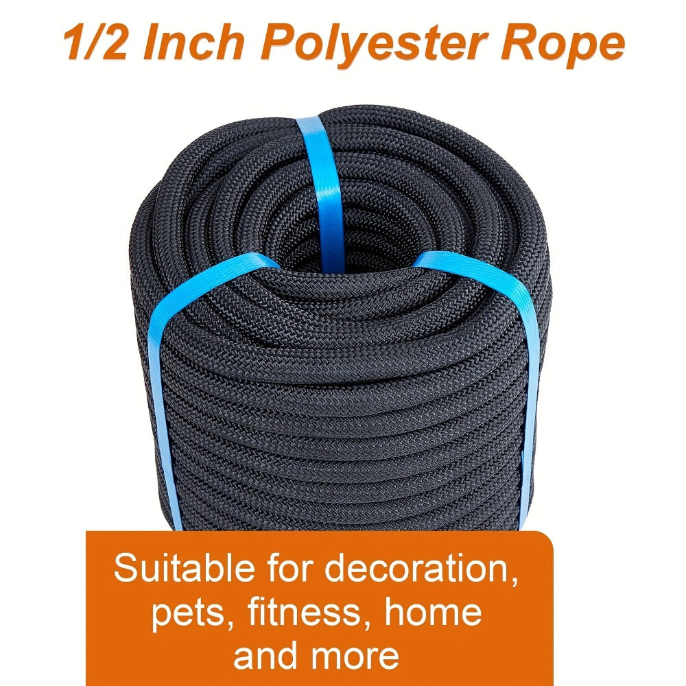 Double Braided Nylon Rope 1/2 Inch Heavy Duty Polyester ¨C 100ft 150ft 200ft Multi-Color for Anchoring Towing Cargo Sailing Dock Lines & Outdoor Use