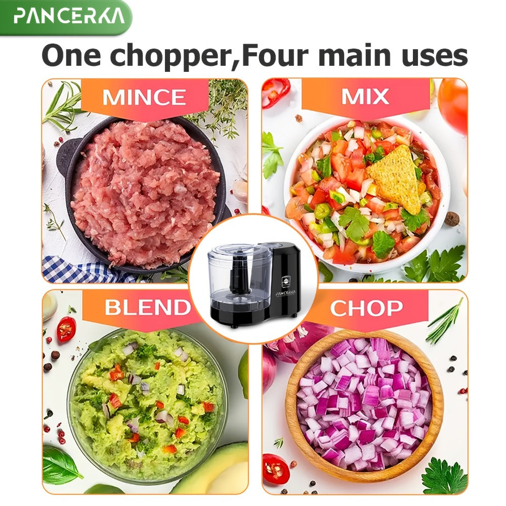 Electric Vegetable Chopper Food Processor - Mini Electric Food Chopper Blender for Kitchen, Baby Food Maker, Mixer Grinder for Dicing Mincing Puree, Black
