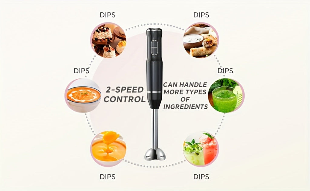 Immersion Blender 400W Handheld Stick Mixer with 2 Speeds & Turbo Mode 304 Stainless Steel Blades ¨C Corded Hand Blender with Detachable Base for Soup Smoothie Puree Baby Food