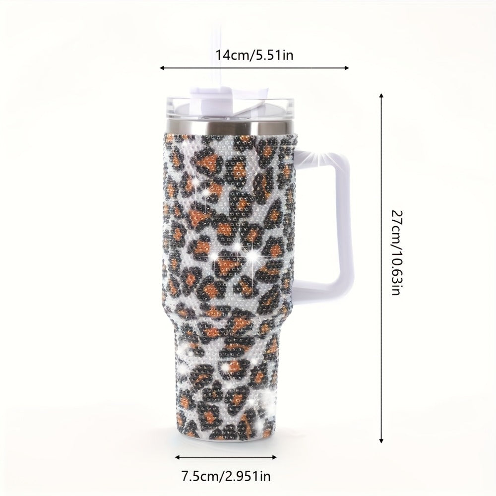 40oz Rhinestone Tumbler Insulated Stainless Steel Travel Cup - Diamond Glitter Design, Hot & Cold Drinks, Multiple Colors, Birthday Christmas Gift