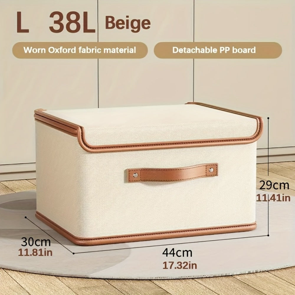 Foldable Storage Bins with Lids 2-Pack, Large Collapsible Clothes Organizer with Flip-Top Closure ¡ª Under Bed Storage for Bedroom, Closet, Dorm, Home & Travel | Multiple Sizes