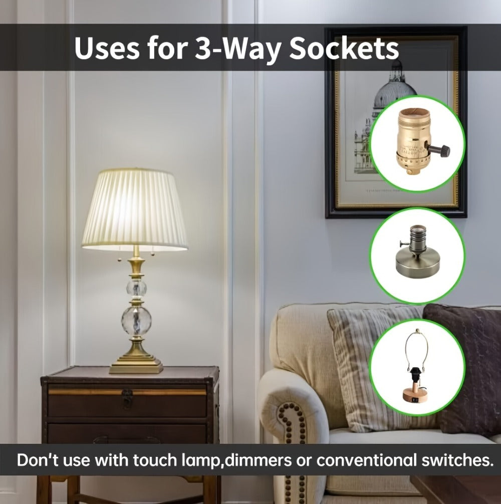 3-Way LED Light Bulb A19 40 60 100W Equivalent 1500 Lumens E26 Base ¨C Soft White 2700K & Daylight 5000K Three-Way Bulb for Bedroom Living Room Study Room Table Lamp, 2 & 4 Pack