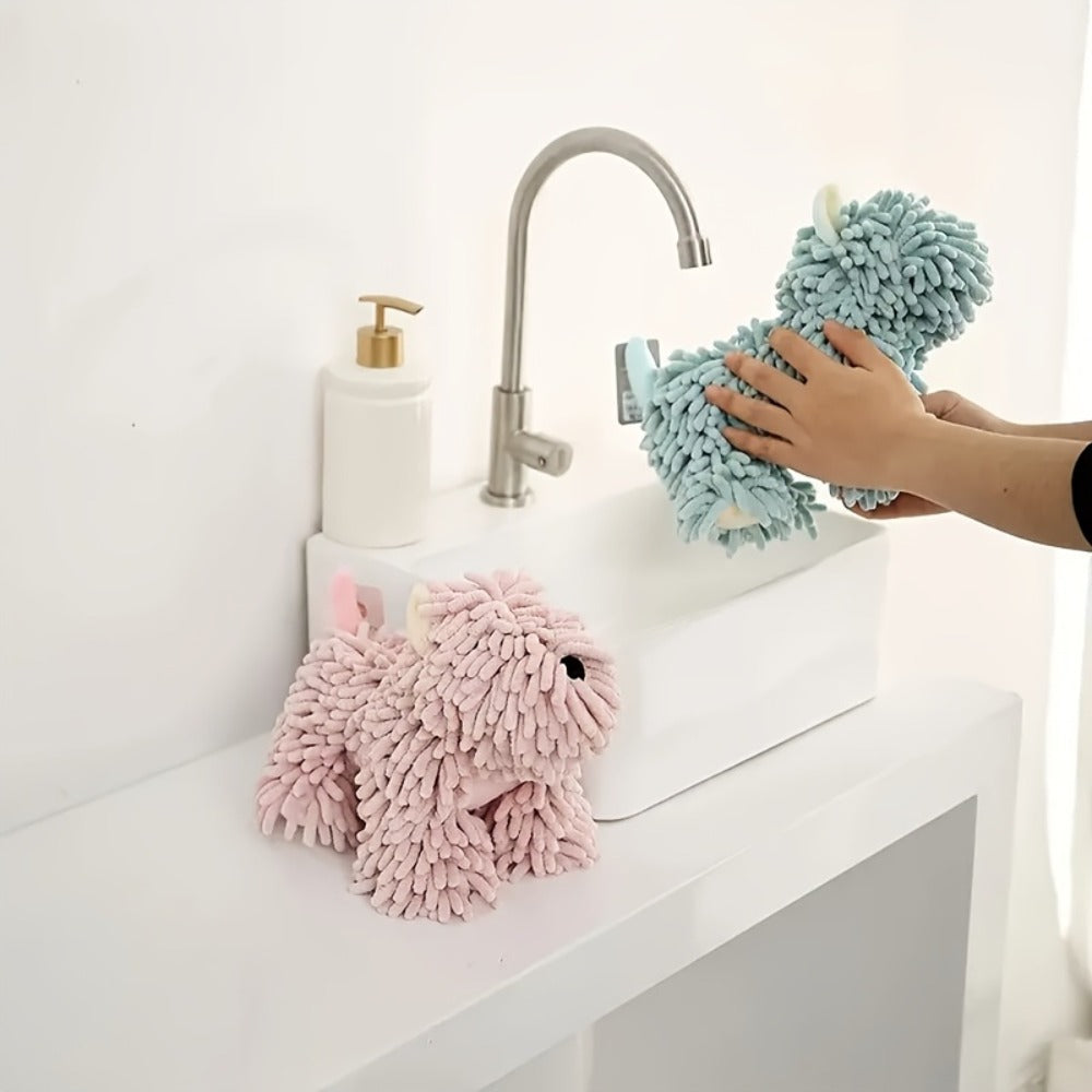 Cute Puppy Hand Towel Wall-Hanging Kitchen Bathroom Towel ¨C Soft Absorbent Cartoon Dog Decorative Cloth 150g/©O