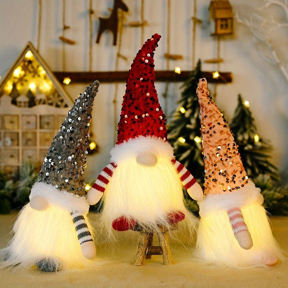 Decorative Figurines Set of 3 Holiday Home Decor Collectible Statues for Living Room Bedroom Office Shelf Christmas Birthday Mothers Fathers Day Gift Red Golden Green