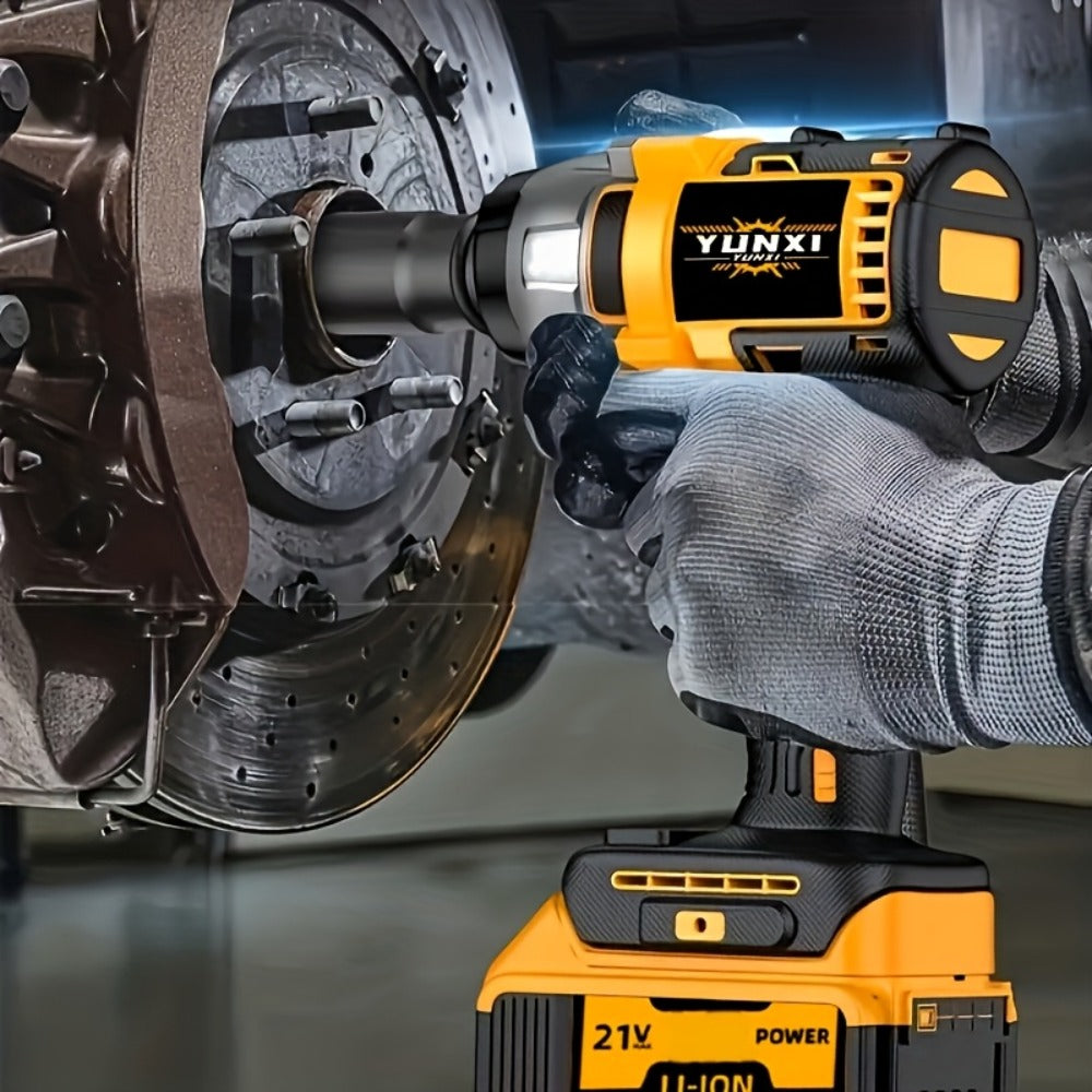 Cordless Impact Wrench 21V Brushless Electric Drill Set with 4000mAh Battery, Toolbox & Full Accessories, Wireless Power Drill for Automotive, Home & Industrial Use, Men's Gift