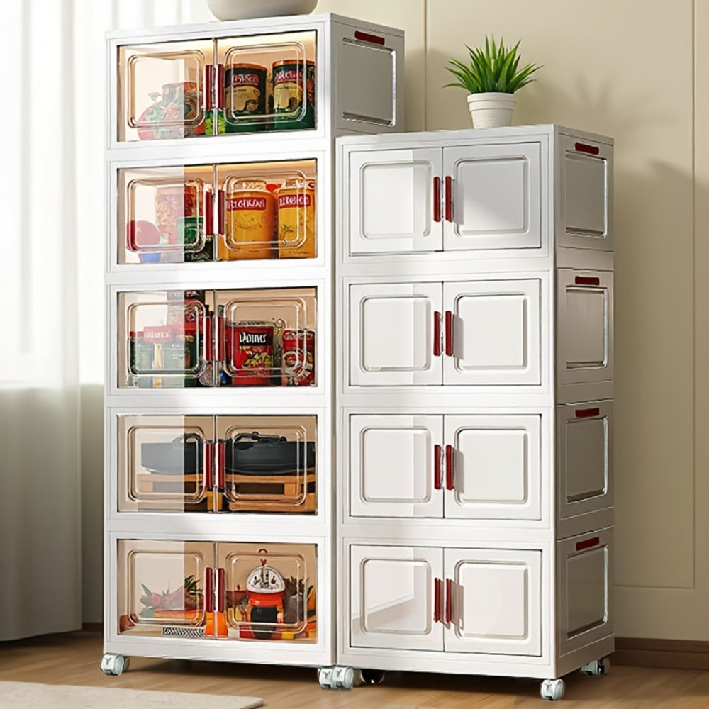 Stackable Plastic Storage Box with Flip Lid ¨C Large Multifunctional Rectangular Organizer for Home & Office, 2/3/4/5 Layer Modular Drawer Unit for Clothes, Toys, Files & Miscellaneous Items