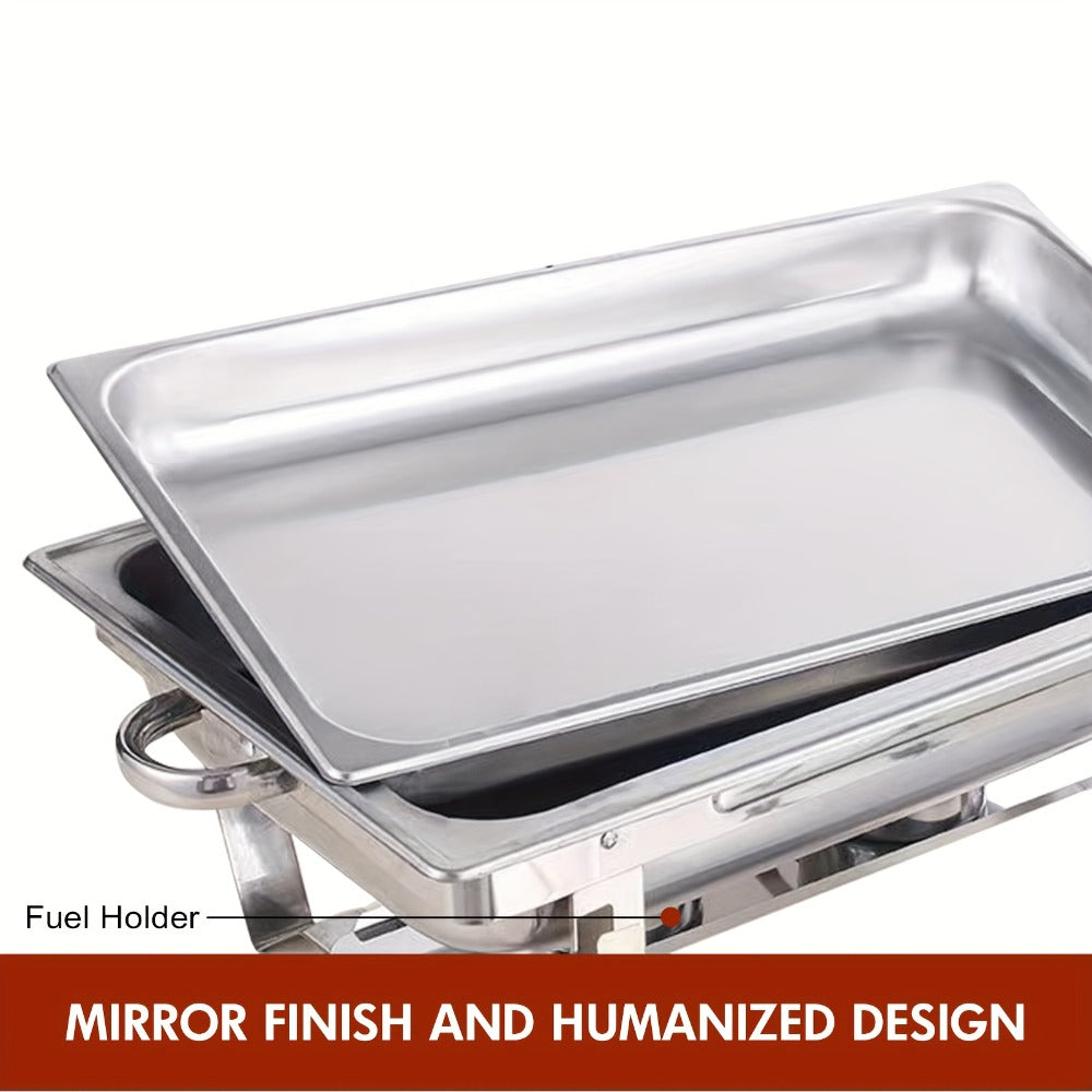 Chafing Dishes Buffet Set 9QT Stainless Steel Food Warmer Trays for Parties Hotel Christmas - 1/2/4/6/8 Pack