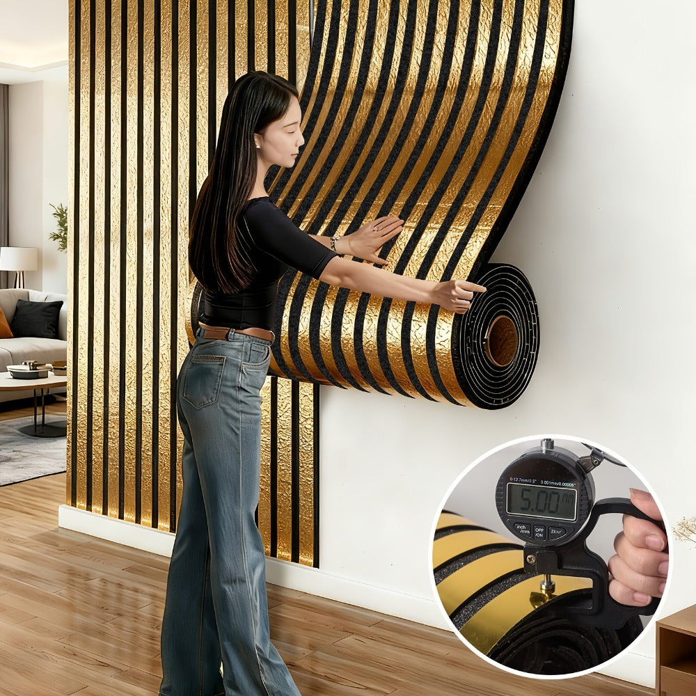 Luxury Mirror 3D Wallpaper Roll Self Adhesive Peel and Stick PVC Vinyl Film Grid Vertical Stripe Pattern for TV Wall Sofa Background Bedroom Living Room Decor Mirror Gold Silver Water Wave