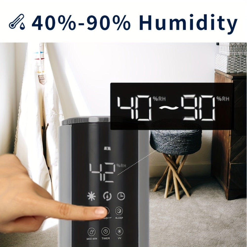 Cool Mist Humidifier 2.4 Gallon Top Fill with Smart Humidity Control Sleep Mode Soundwave Technology for Large Rooms Bedroom Office Plants 600ft2
