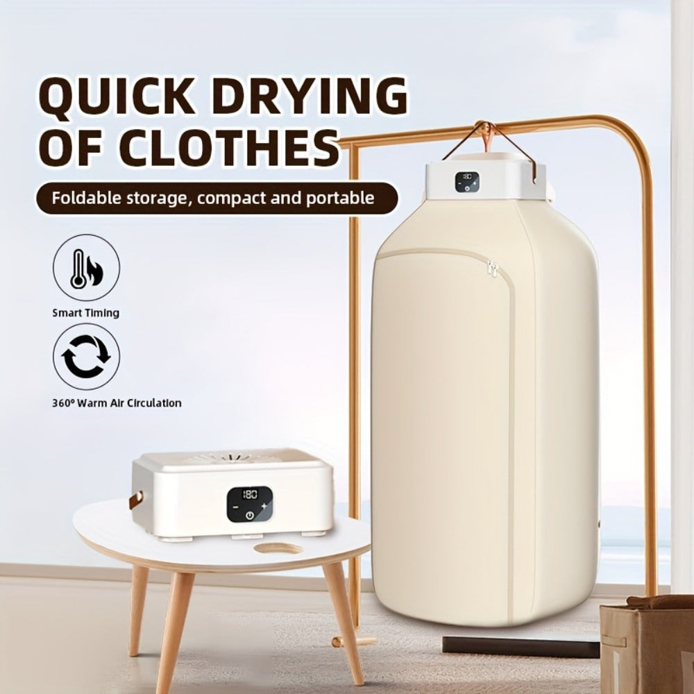 Mini Dryer Machine 600W Portable Clothes Dryer Dual Mode Quiet Operation Timer 1H 2H 8H Energy Efficient for Apartments Dorms RVs Travel Small Spaces Basic Premium