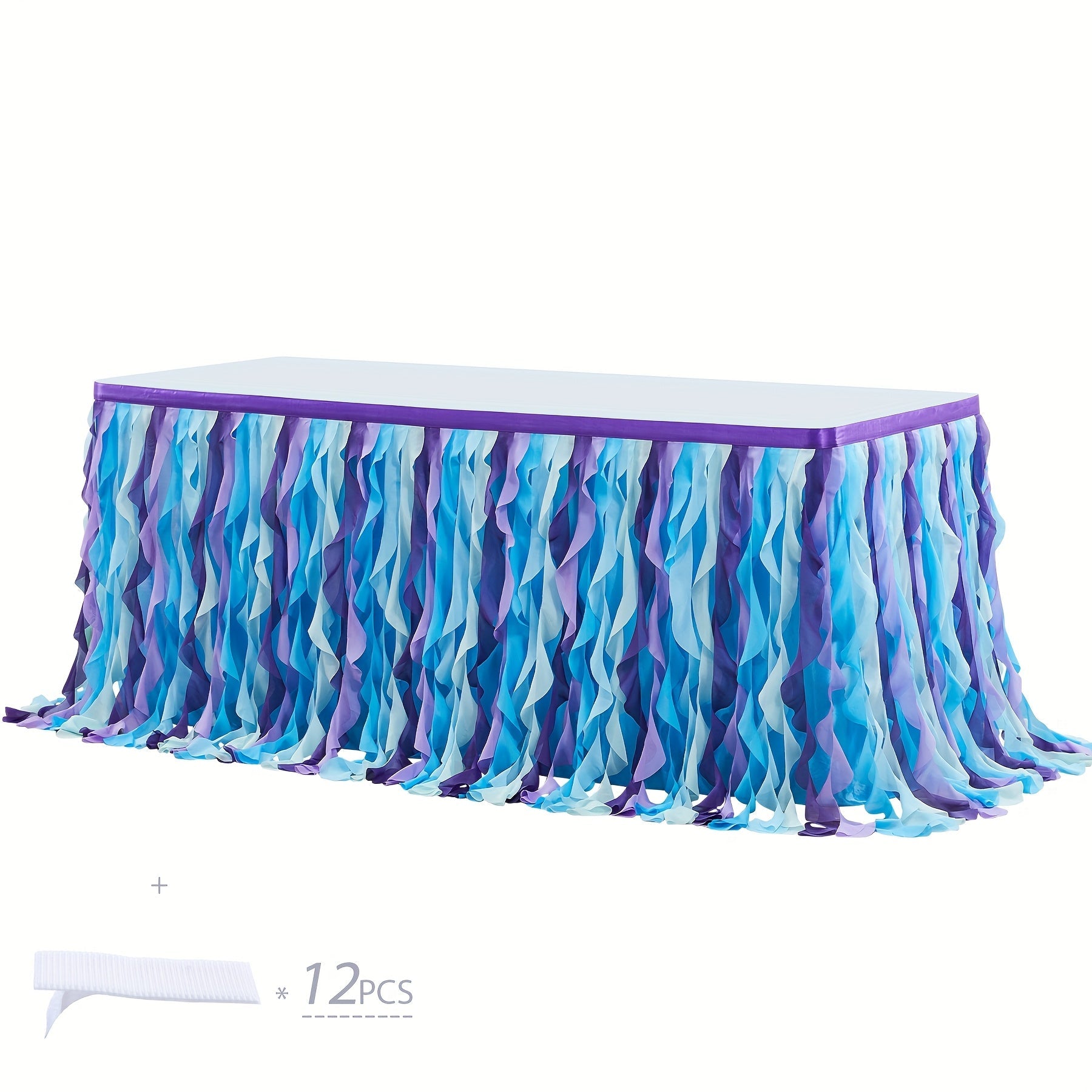 Tutu Table Skirt 6ft ¨C Ruffle Curly Willow Tulle Table Skirt for Rectangle & Round Tables, Birthday Party, Wedding, Baby Shower, Christmas & Halloween Decoration, Multiple Colors