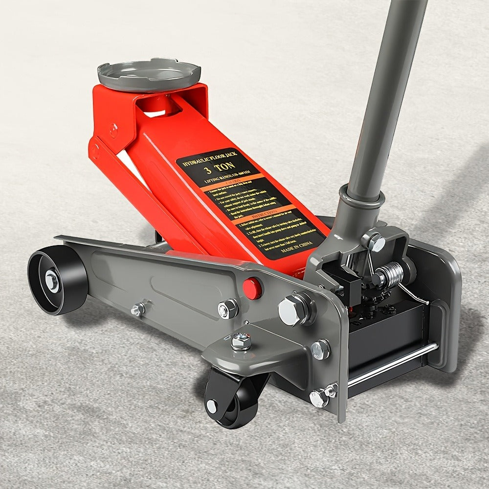 3 Ton Floor Jack with Wheels Rapid Pump Low Profile Car Jack 5.31¡±-18.11¡± Lift Range 460mm Max Height ¨C Heavy Duty Hydraulic Floor Jack for SUV Truck Sedan, Blue & Red Available