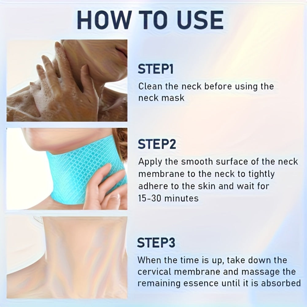 Bio Collagen Neck Lift Mask 5 Pack - Moisturizing & Brightening Gel Patches | Anti-Wrinkle, Anti-Aging, Firming Neck Skincare Treatment