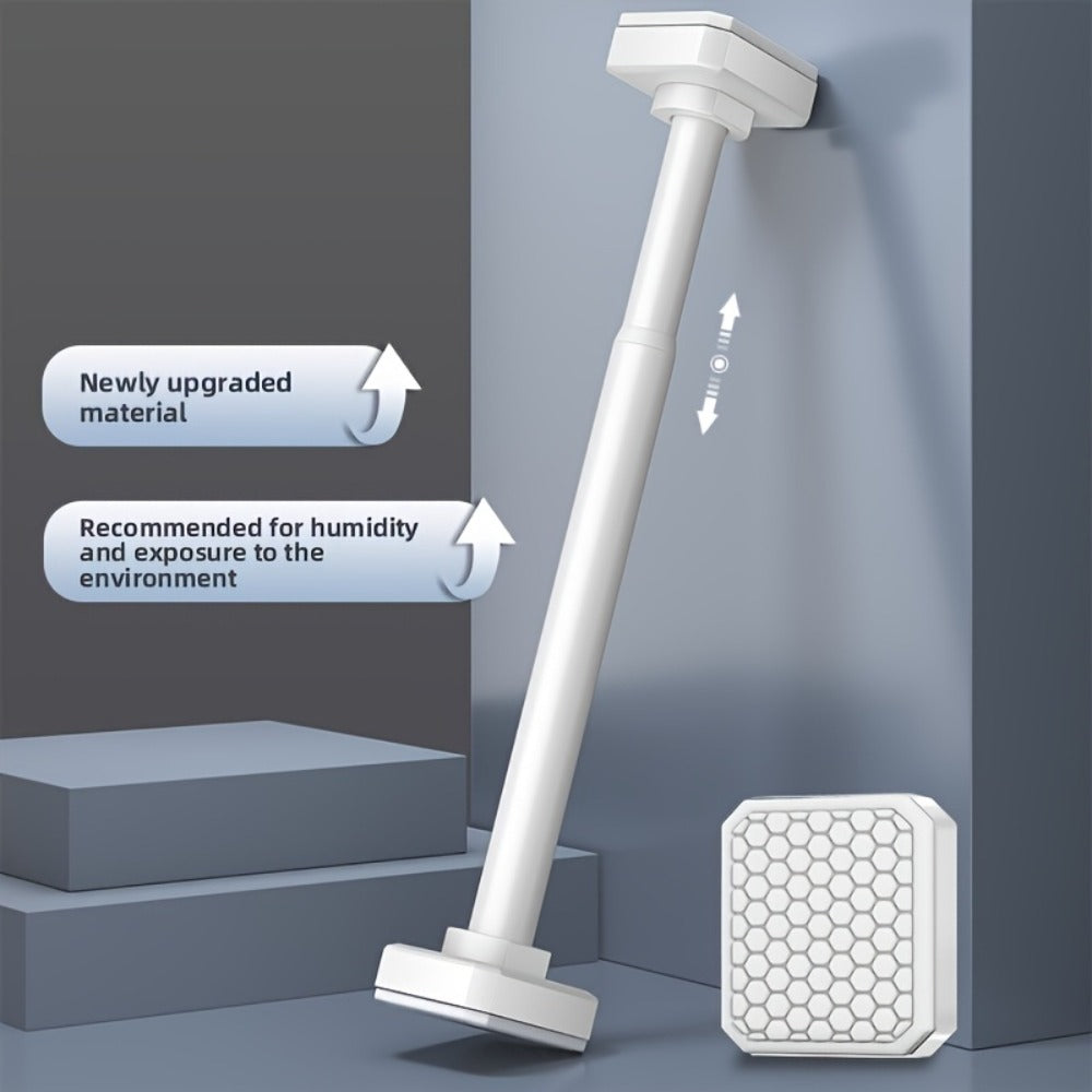 Tension Curtain Rod No Drill Telescopic Shower Bathroom Towel Rack Adjustable Hanging Rod Balcony Coat Hanger Drying Rod