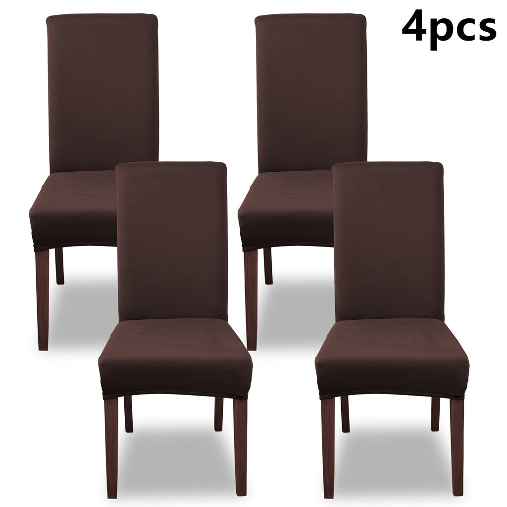 Silky Fiber Elastic Dining Chair Covers Set | Stretch Milk Fiber Slipcover, All-in-One Furniture Protector for Kitchen Wedding Office Hotel Living Room, 4pcs or 6pcs, 8 Colors