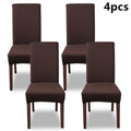 Silky Fiber Elastic Dining Chair Covers Set | Stretch Milk Fiber Slipcover, All-in-One Furniture Protector for Kitchen Wedding Office Hotel Living Room, 4pcs or 6pcs, 8 Colors