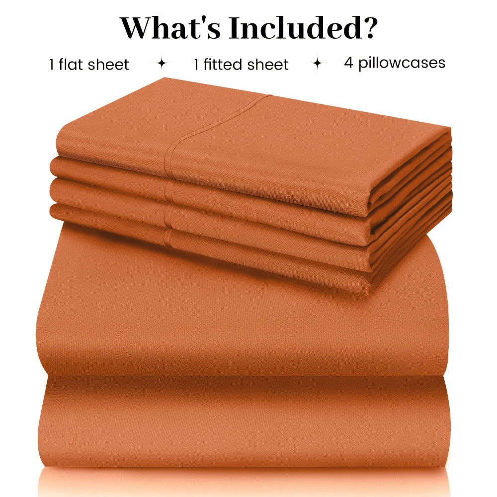 California King Sheet Set 6-Piece Breathable Cooling Bed Sheets Ultra-Soft Hotel Luxury Microfiber 18 Inch Deep Pocket Wrinkle Fade Resistant Flat Sheet Fitted Sheet 4 Pillowcases Multiple Colors