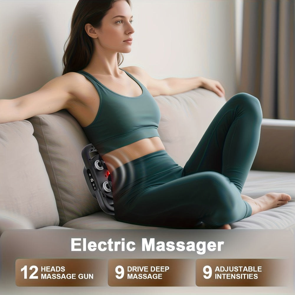 Handheld Massage Gun with Multiple Heads ¨C 9 Modes 9 Intensity Levels USB-C Rechargeable Percussion Massager with Storage Case & Smart Timer, Deep Tissue Muscle Relief for Home Gym & Sports Recovery