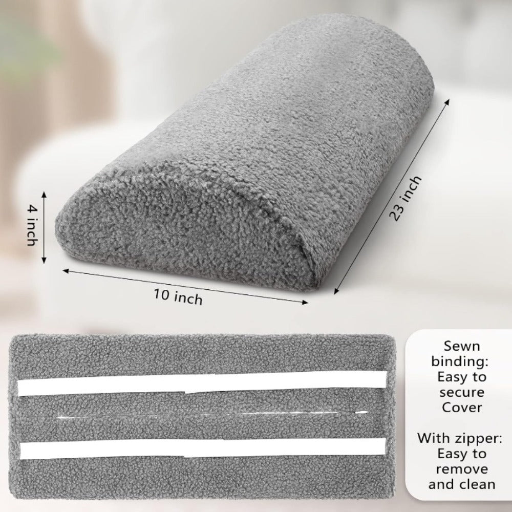 Memory Foam Bolster Pillow for Sleeping ¨C Sherpa Half Roll Leg Support Pillow for Bed, Chair & Sofa | Head, Back & Knee Rest Cushion