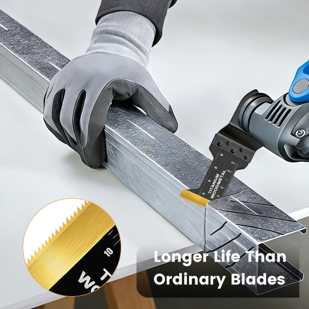 Titanium Oscillating Multi Tool Blades Universal Quick Release Saw Blades Set for Cutting Metal Nails Wood Plastic Compatible with Major Brands 18 28 50 Piece Options