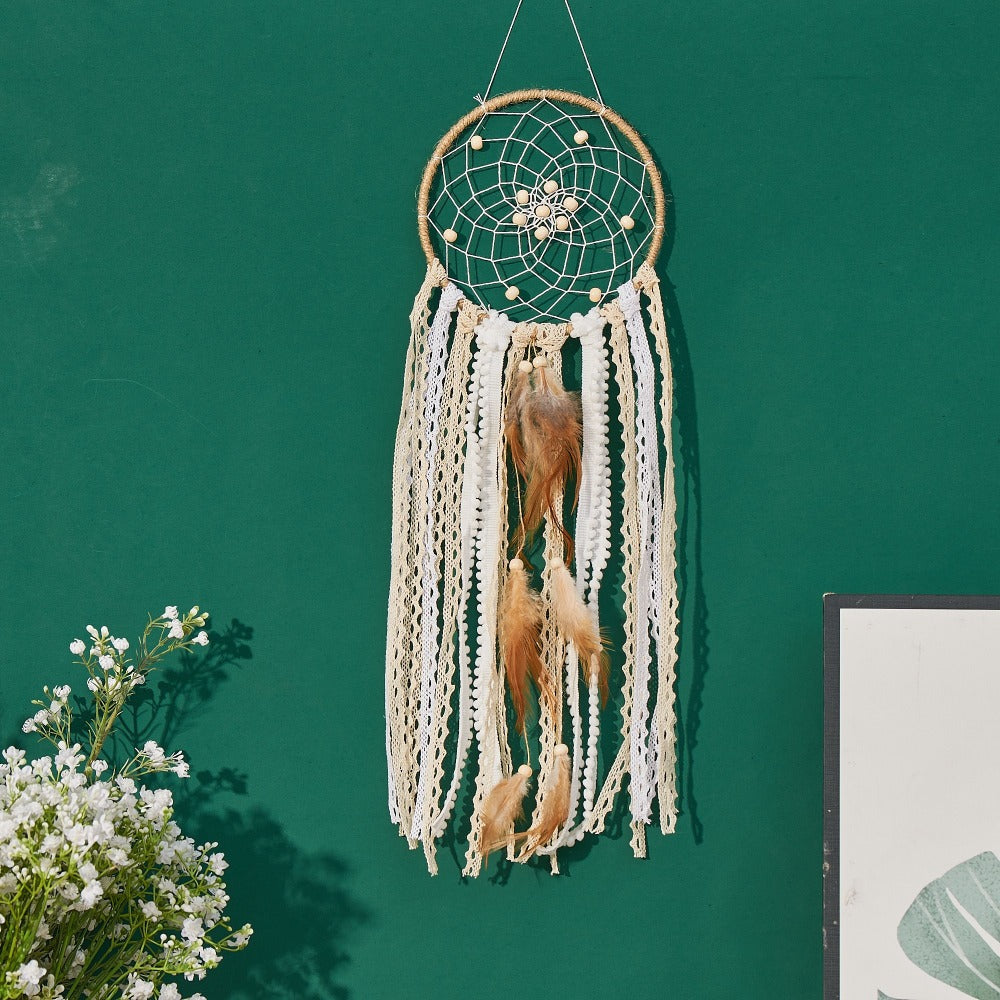 Dream Catcher Wall Decor 5 Pack Large Handmade Boho Dream Catchers Moon Sun Wall Hanging Decoration Bohemian Bedroom Decor Aesthetic Room Decor Bed Decoration Boho Wall Art Camel