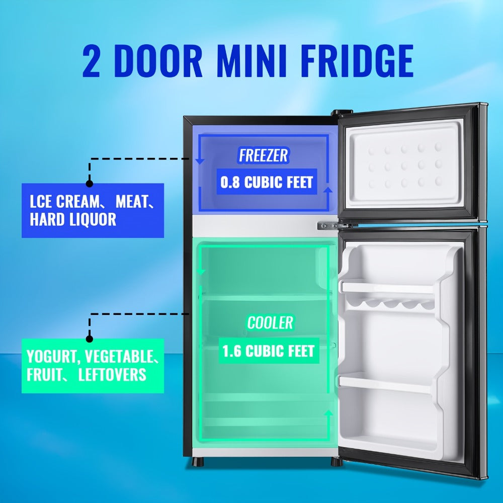 Compact Refrigerator, 3.2 Cu Ft Single Door Mini Fridge with 4-Layer Storage, Removable Shelves, Crisper Drawer & Adjustable Temperature ¨C Quiet Energy-Efficient Small Fridge for Dorm, Office, Apartment and Bedroom
