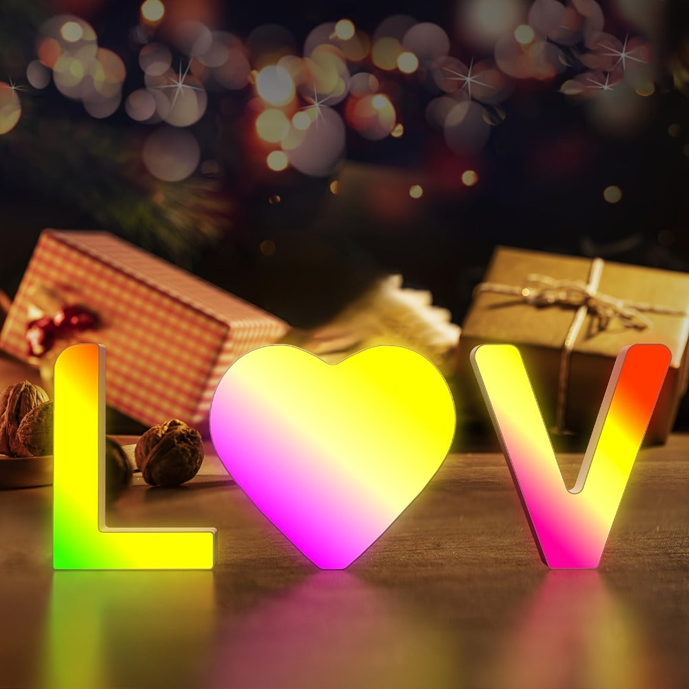 LED Letter Lights Music Sync - Colorful Flashing Marquee Alphabet Lights for Room Decor, Party, Bedroom, Festival & Camping, Numbers 0-9 & A-Z & Symbols Available, Night Light Wall Decoration