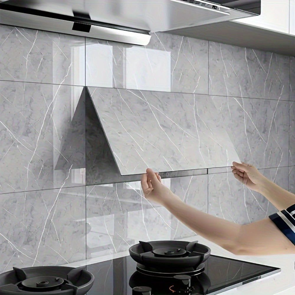 Peel and Stick Marble Wall Tiles - Self-Adhesive Waterproof Backsplash Panels for Kitchen Bathroom Living Room, Easy Install DIY Wall Sticker Decor (23.62¡±x11.81¡±, 20/40 Pack)