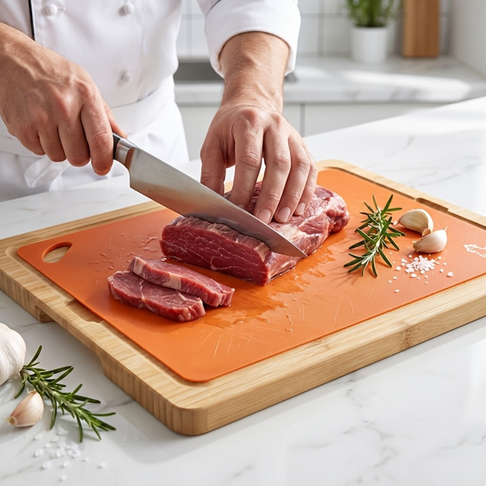 Bamboo Cutting Board Set for Kitchen ¨C Food-Safe Cheese Platter & Charcuterie Board for Meat, Cheese, Bread, Vegetables & Fruits, Perfect Home Kitchen Gadget or Housewarming Gift, 1pc or 7pcs Set