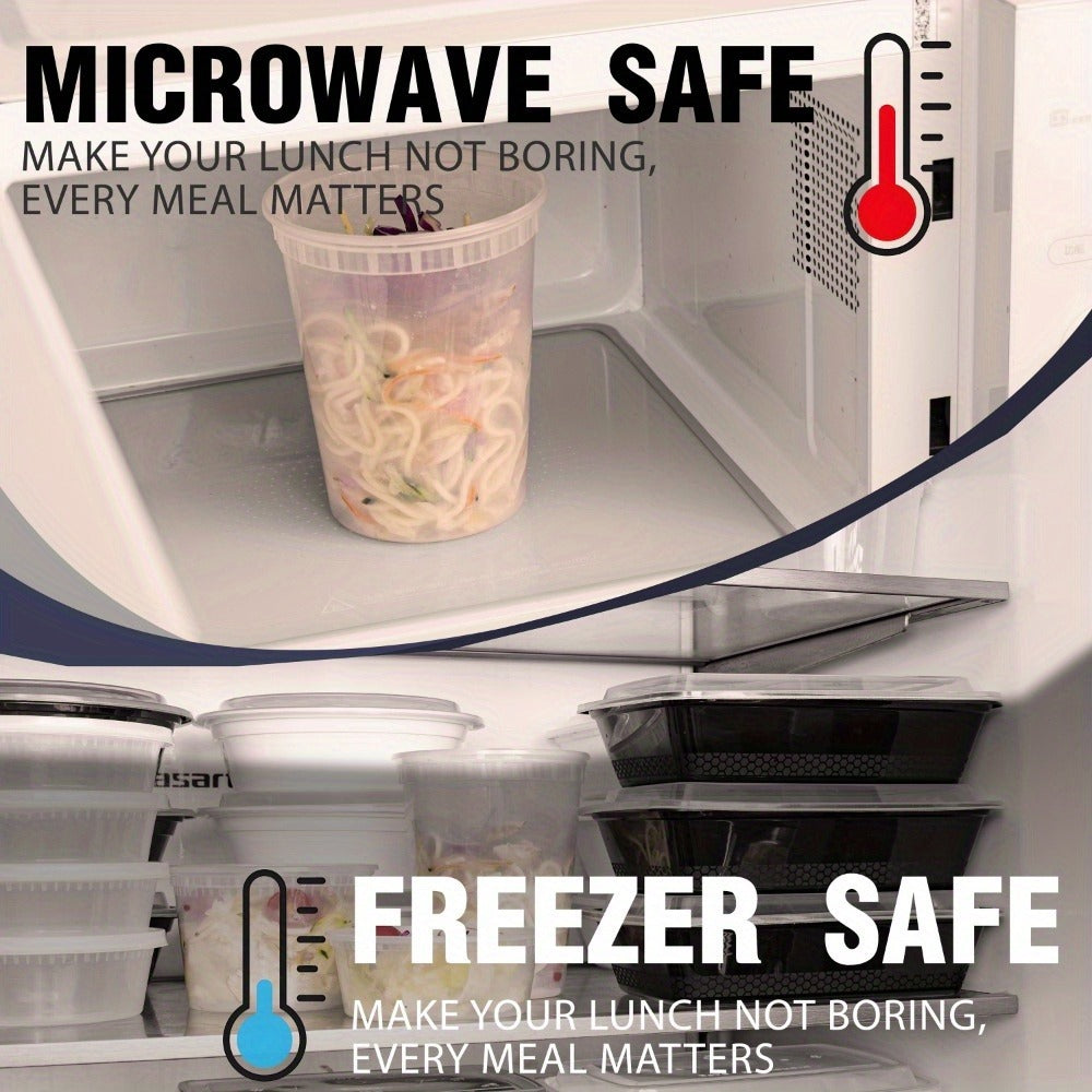 Deli Containers with Lids 60 Pack 32oz Leakproof Stackable Meal Prep Containers BPA Free Microwave Dishwasher Freezer Safe for Takeout Food Storage