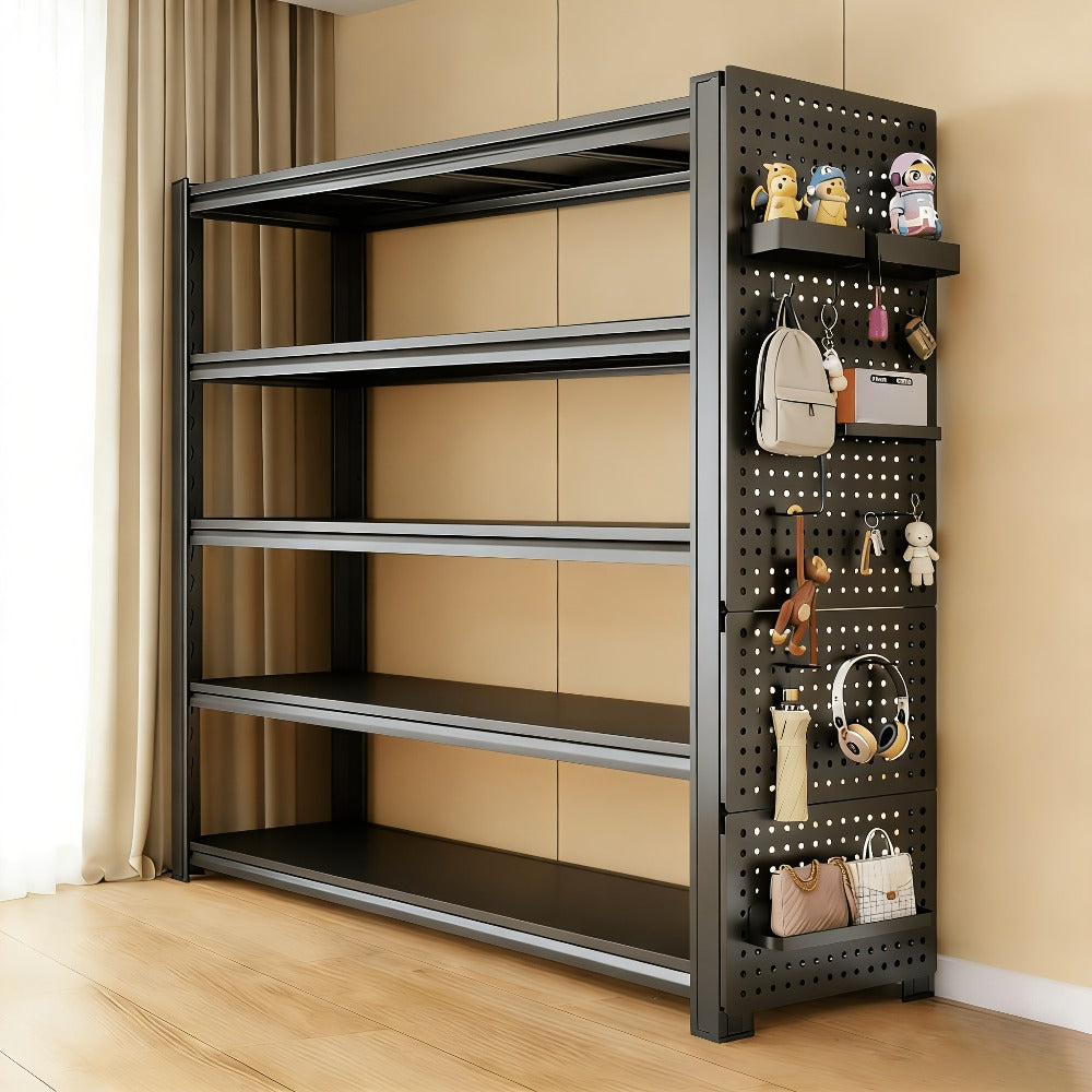 Heavy Duty Metal Shelving Unit 5-Tier - Powder-Coated Steel Storage Rack, 2500 LBS Capacity, Adjustable Height, No-Tool Assembly, for Garage, Basement & Warehouse Organization