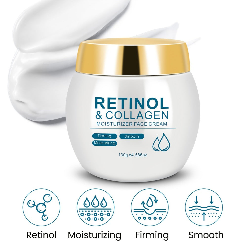 Retinol & Collagen Moisturizer Face Cream with Hyaluronic Acid & Vitamin E, Hydrating Firming Anti-Aging Day & Night Cream for All Skin Types, Hypoallergenic Neck & Face Moisturizer ¨C 130g