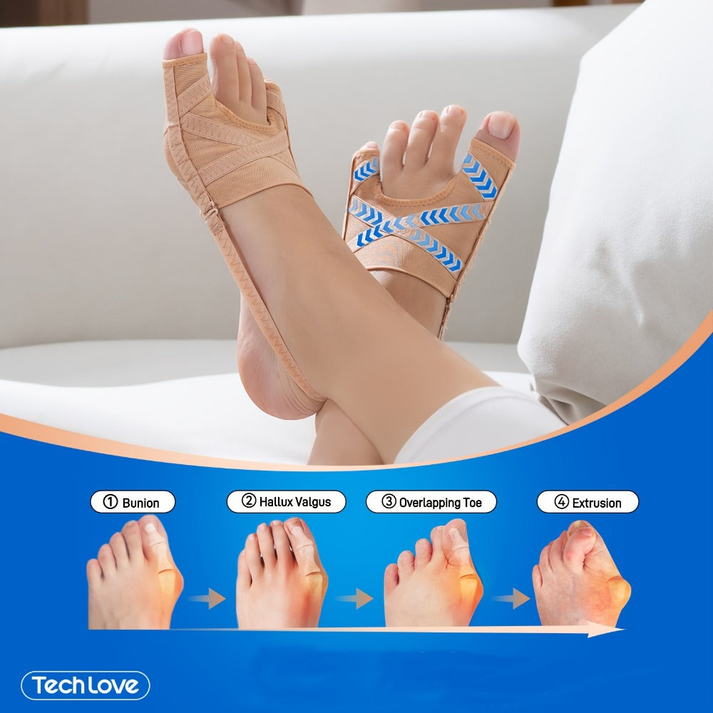 Bunion Corrector Toe Separator Splint Brace ¨C Adjustable Big Toe Straightener for Women & Men, Day & Night Wear, Left & Right Foot
