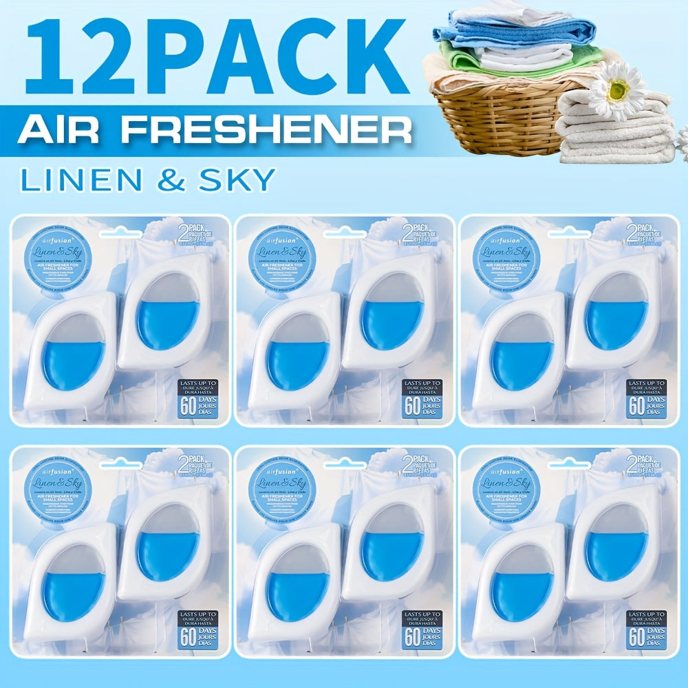 Air Freshener Odor Eliminator for Home Closet Bathroom Pets Small Space 0.25oz Up to 30 Days 6 Scents Eucalyptus Lavender Hawaiian Peach Black Ice Linens Sky 2 6 or 12 Pack