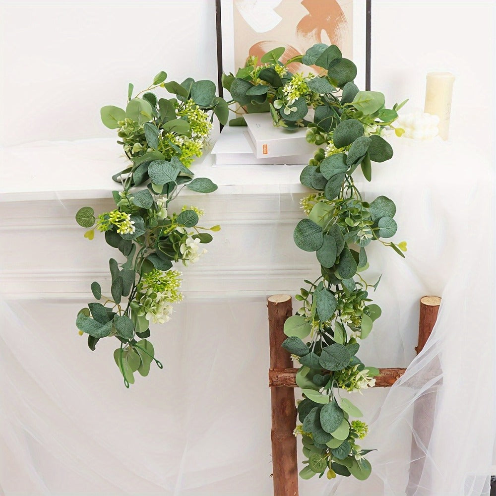 Artificial Ivy Leaves 100pcs Real Touch Faux Greenery Bulk, Realistic Plastic Willow Leaf for Wedding Home Decor DIY Wreaths Party Outdoor Decoration, Lush Ivy Vine Leaves Long Lasting