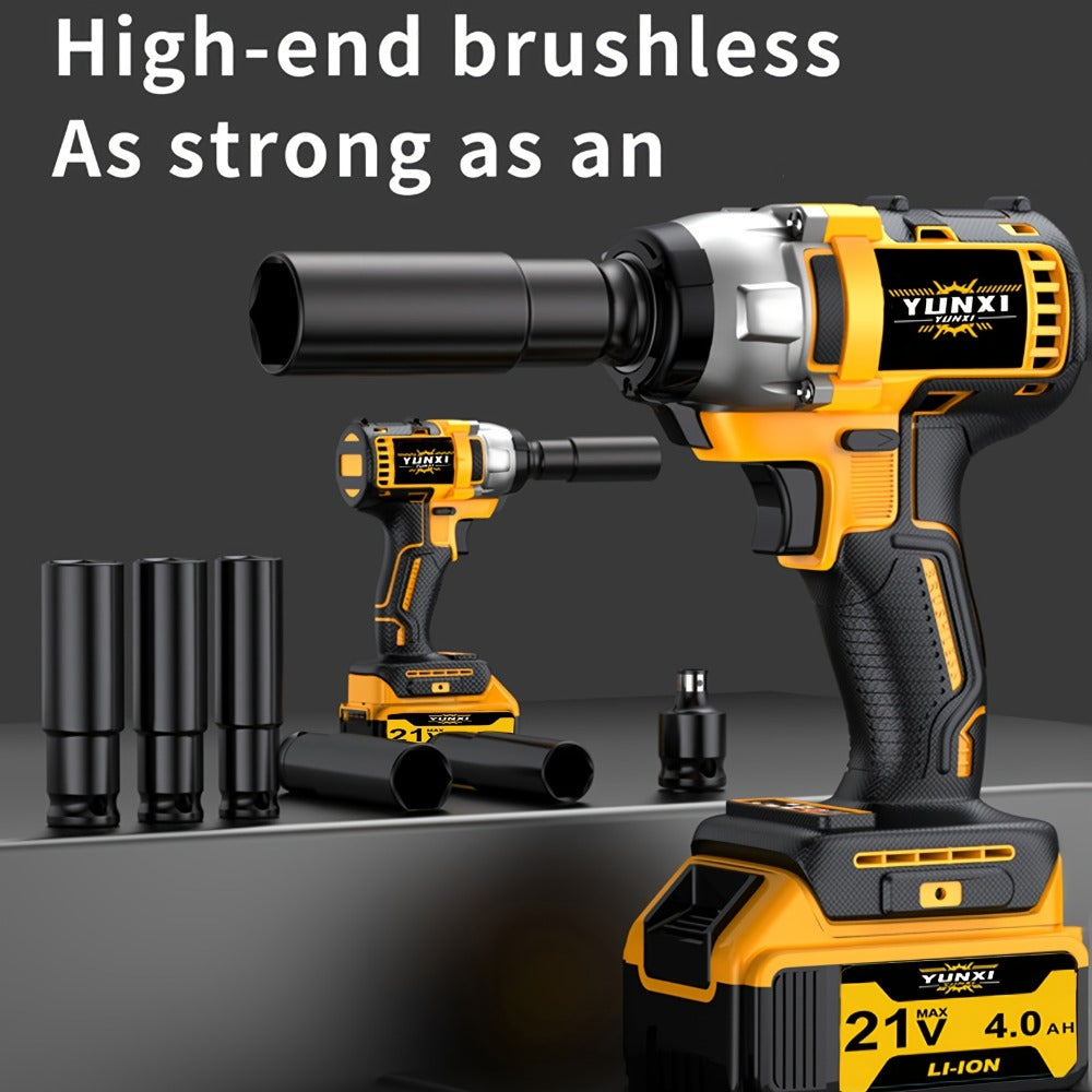 21V Cordless Impact Wrench Kit High Torque Brushless with 4000mAh Rechargeable Battery ¨C Wireless Power Wrench Driver for Car Motorcycle Repair, DIY Home Projects, Gift for Mechanics & Men
