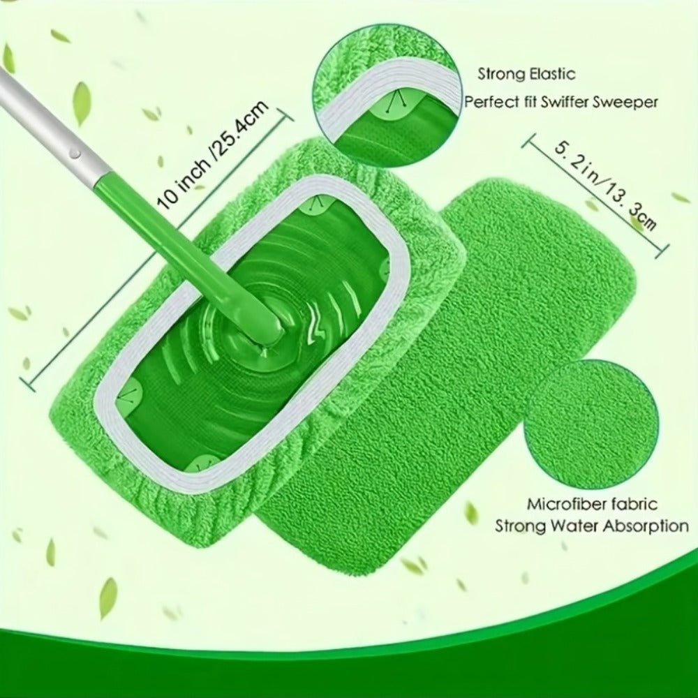 Washable Flat Mop Pads 15 Pack, Reusable Microfiber Replacement Pads for Flat Floor Mops, Wet & Dry Cleaning, Highly Absorbent Dirt & Water Trapping, Easy to Maintain ¨C Mop Not Included