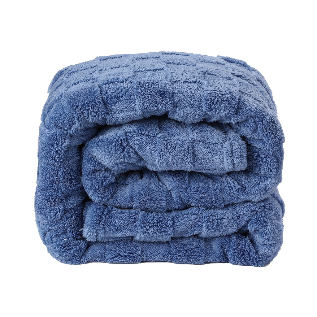 Quilted Flannel Throw Blanket ¨C 180-200gsm Soft Warm All-Season Bed Cover, 17 Patterns, Rhinestone & Checker Designs, 2 Sizes