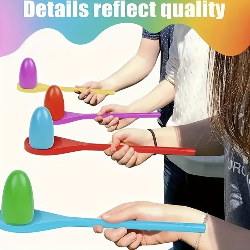 Egg Spoon Race Game Set 12pcs ¨C Wooden Egg & Spoon Balance Relay Race Outdoor Lawn Game for Kids, Easter, Birthday Party, Carnival, School Activity