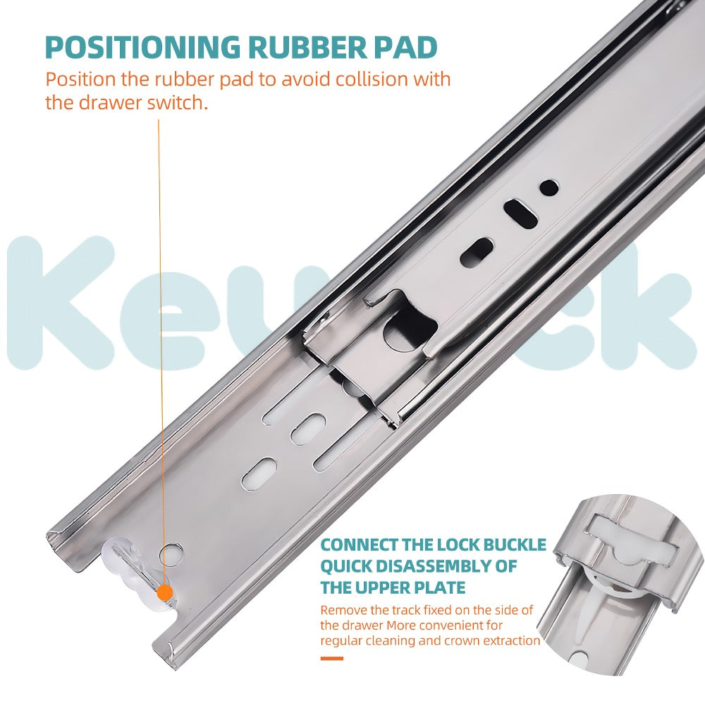 Ball Bearing Drawer Slides Full Extension 2 Pack ¨C Heavy Duty Stainless Steel Cabinet Slides Quiet Smooth Glide Side Mount 10 14 16 Inch for Kitchen Dresser Office Furniture DIY Cabinet